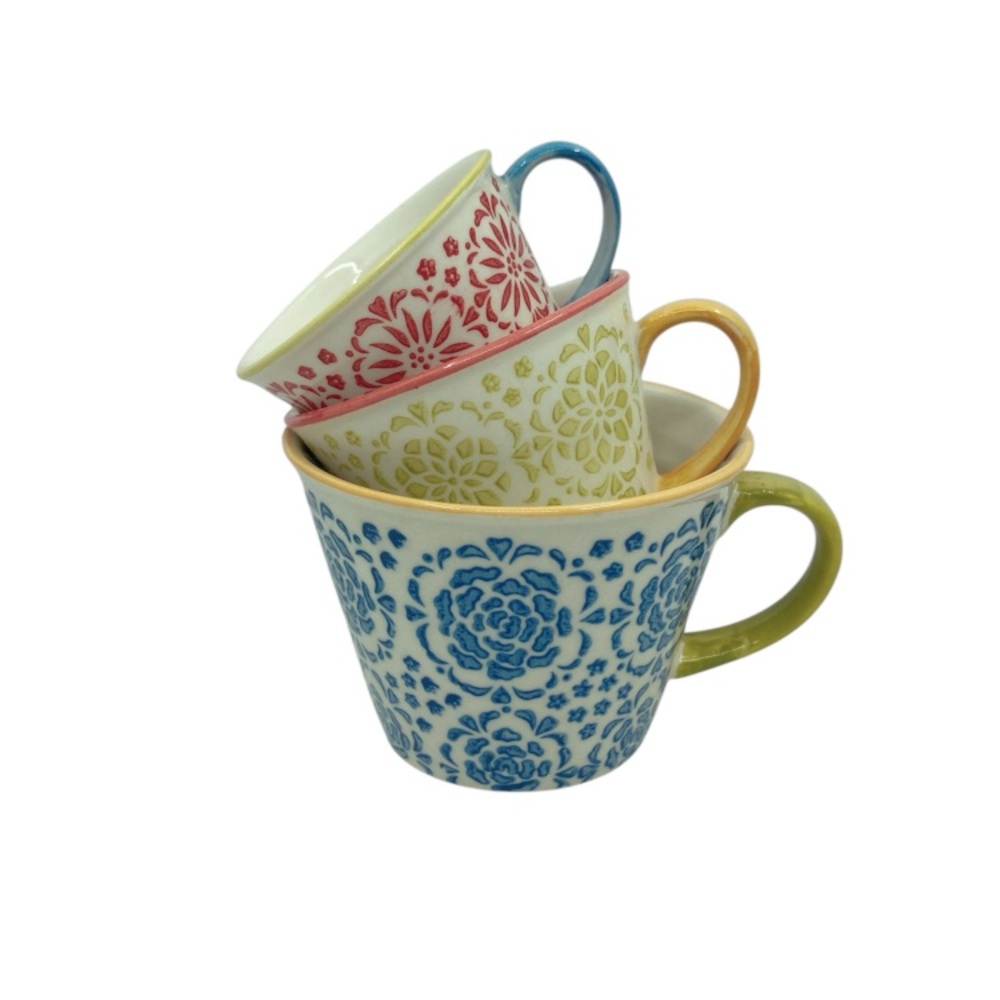 Pier 1 Imports Mandala Stoneware Hand Painted Bohemian Style Measuring Cups